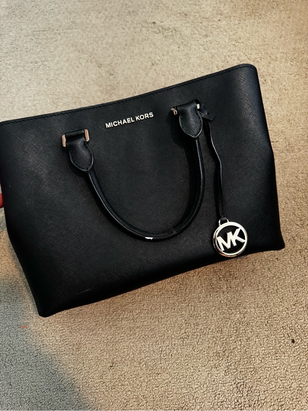 Michael Kors Black Saffiano leather bag & wallet